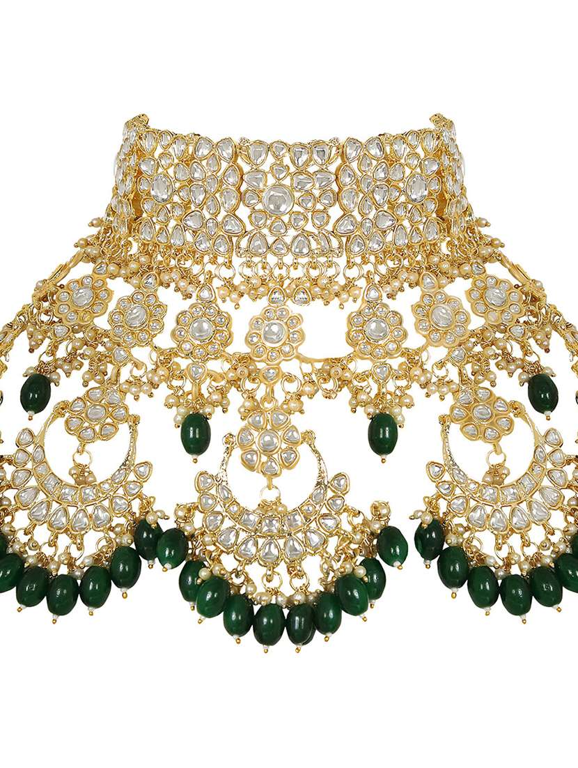 gold plated necklace earring set  - 18565817 -  Standard Image - 4