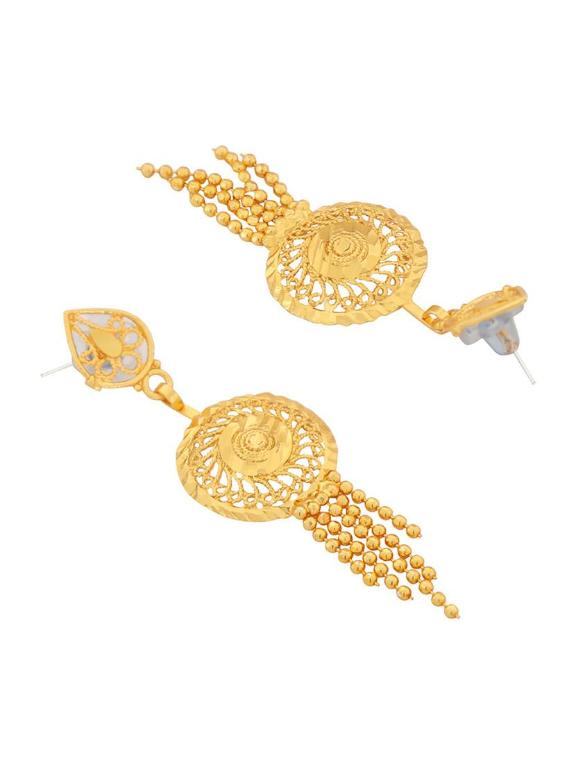 floral alloy gold plated collar necklace set - 18565822 - Standard Image - 4