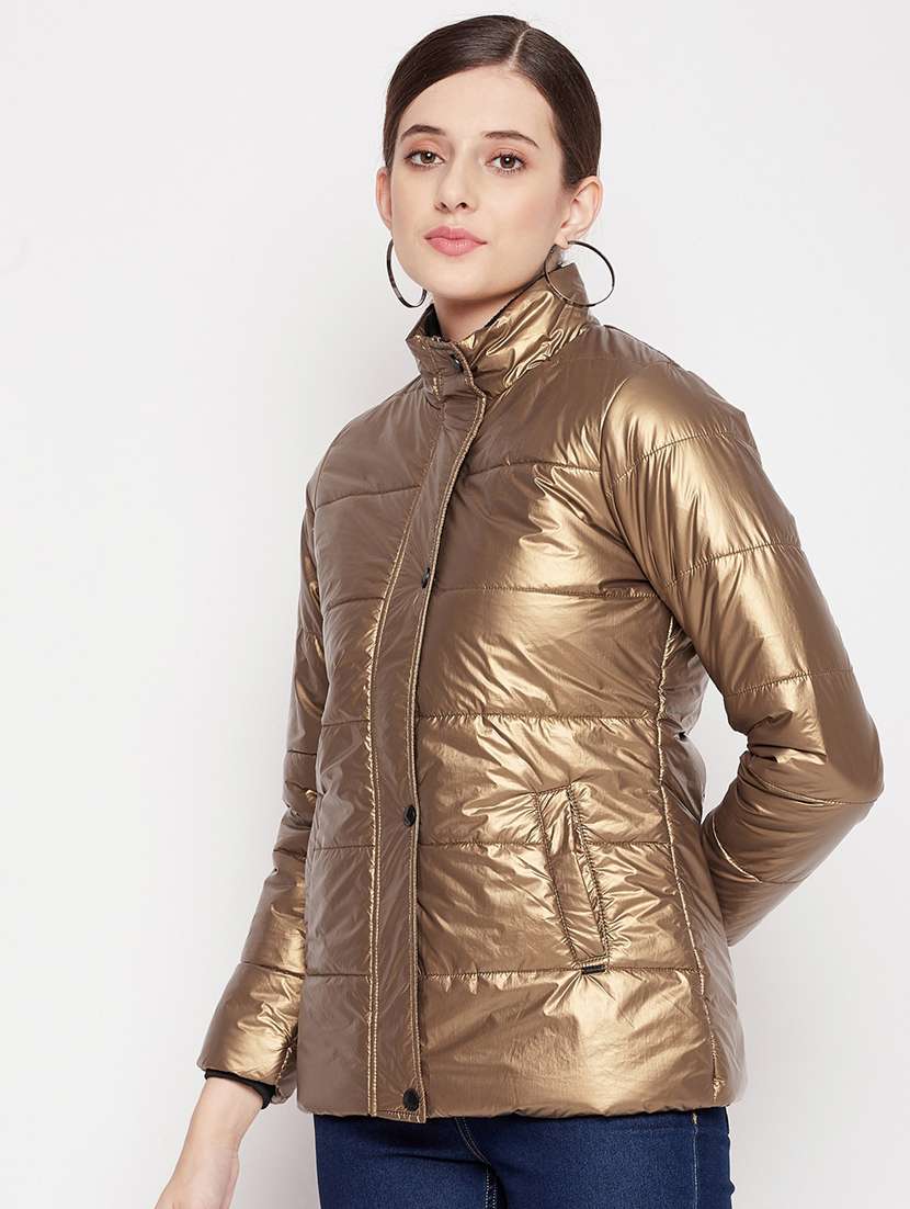 women solid long sleeve quilted jacket  - 18566489 -  Standard Image - 1