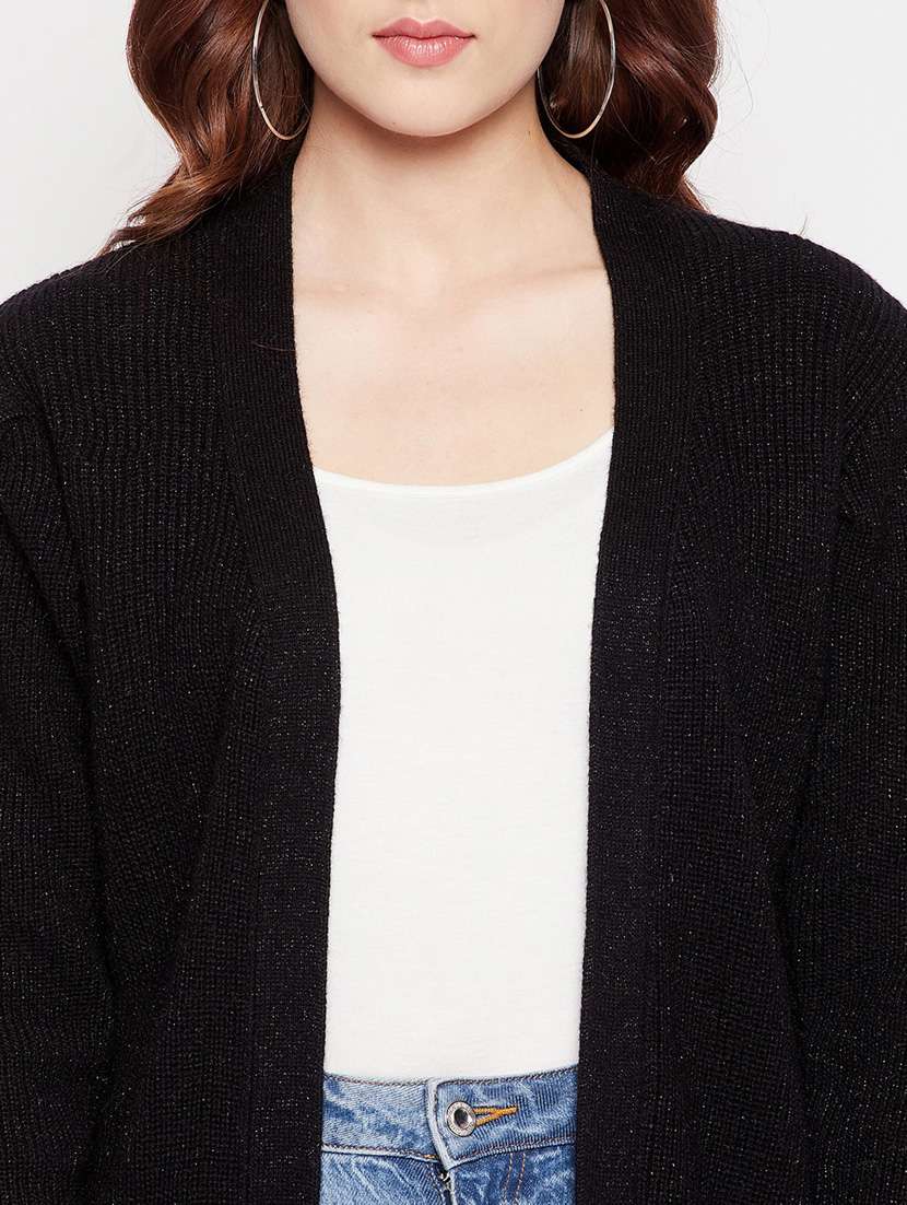 long sleeved self design shrug - 18566513 - Standard Image - 4