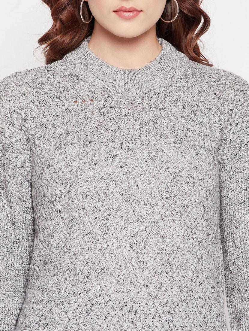 high neck solid pullover - 18566515 - Standard Image - 4