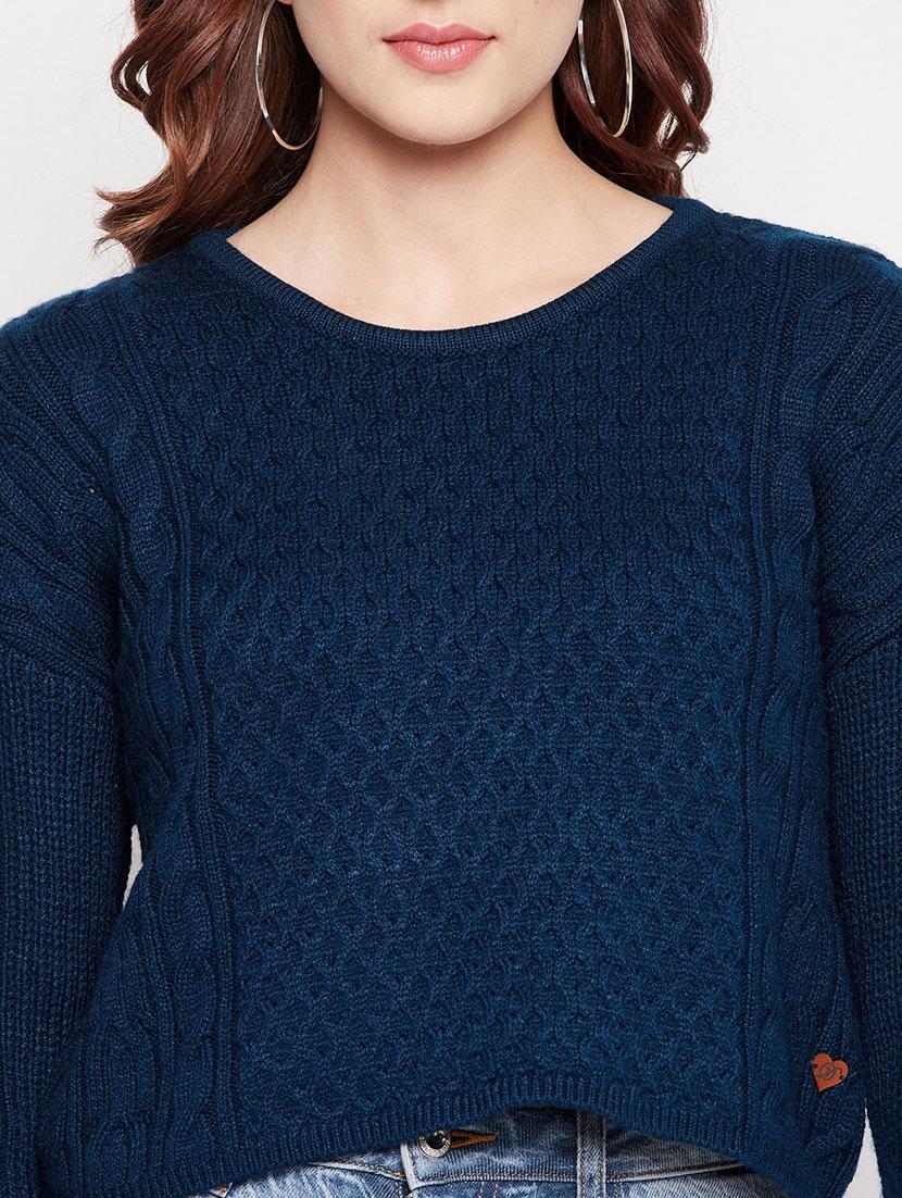 round neck wool crop pullover - 18566519 - Standard Image - 4