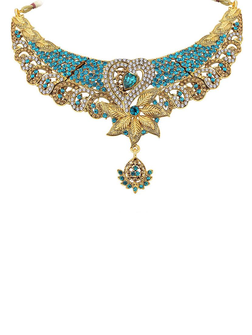 gold plated necklace with earrings  - 18566705 -  Standard Image - 1