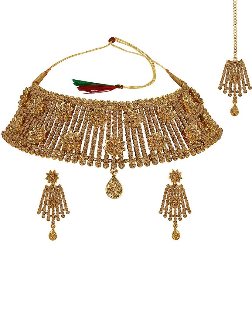 gold plated necklace earing set - 18566743 - Zoom Image - 0