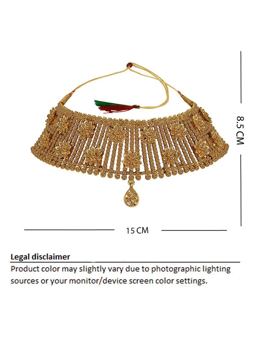 gold plated necklace earing set - 18566743 - Standard Image - 4