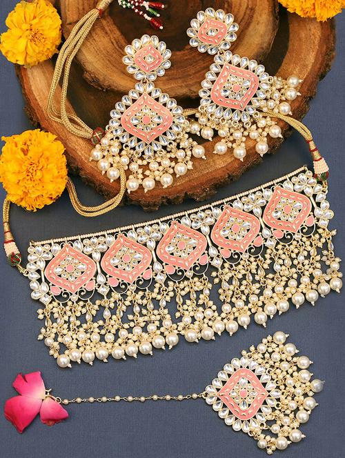 gold plated necklace set - 18566775 - Standard Image - 0