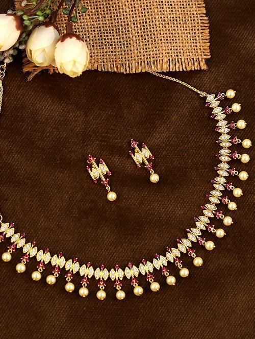 gold plated necklace set - 18566778 - Standard Image - 0
