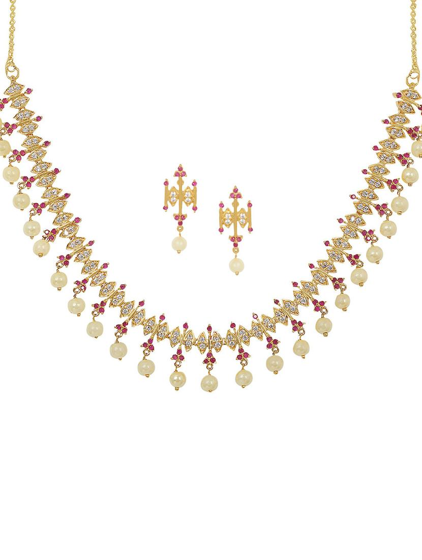 gold plated necklace set - 18566778 - Standard Image - 4