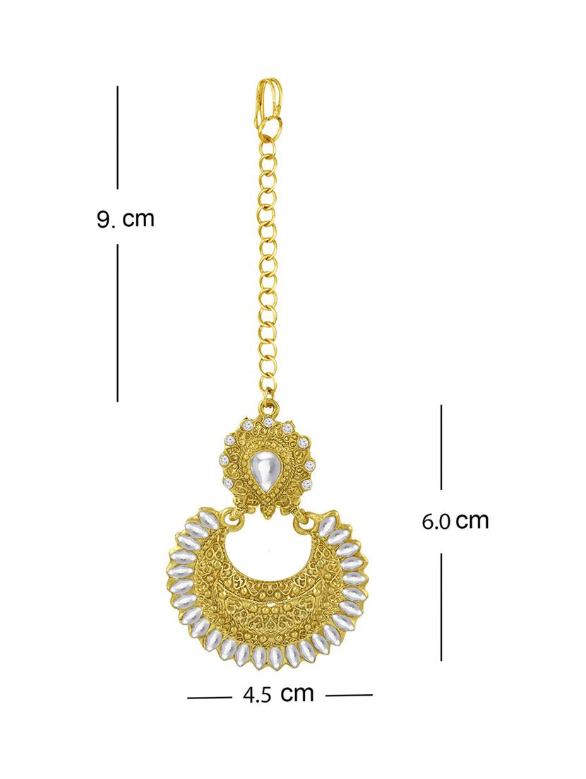 gold single maang teeka - 18566803 -  Standard Image - 1