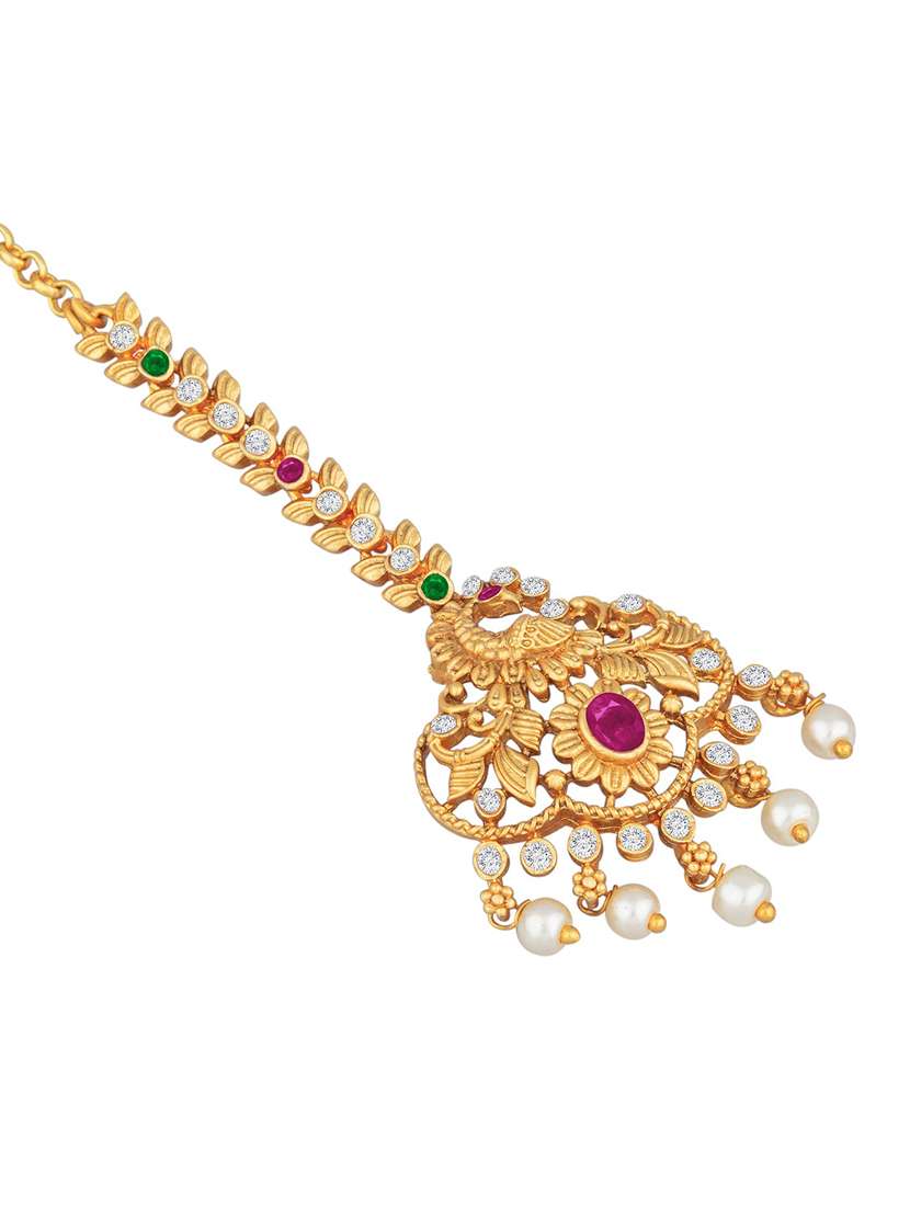 gold single maang teeka - 18566963 -  Standard Image - 1