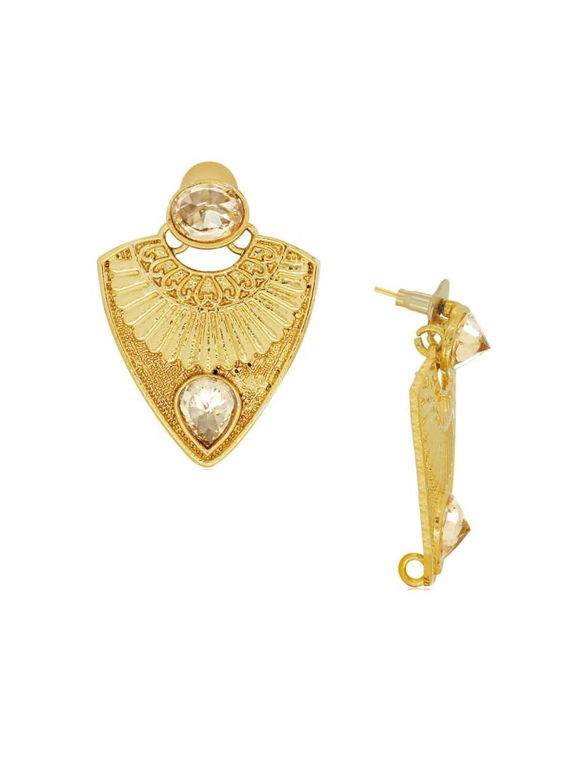 gold metal drop earring - 18567226 -  Standard Image - 1