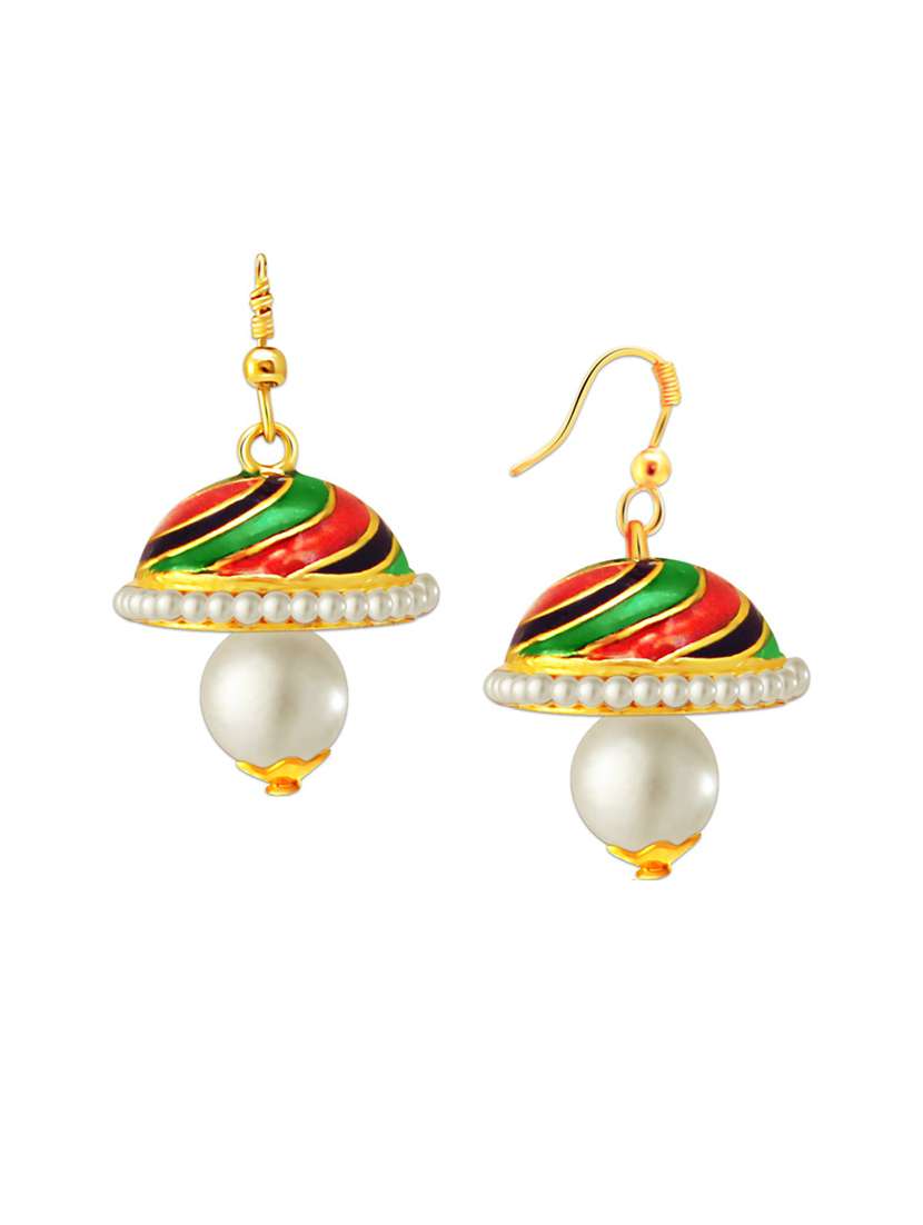 multi colored metal drop earring - 18567249 -  Standard Image - 1