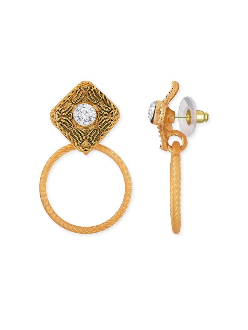 gold metal hoop earring - 18567318 - Standard Image - 1