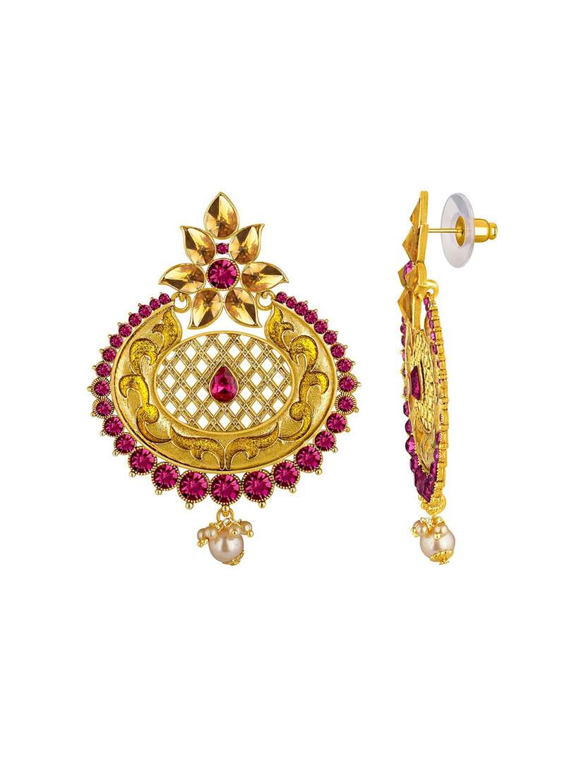 purple metal chandballi earring - 18567327 -  Standard Image - 1