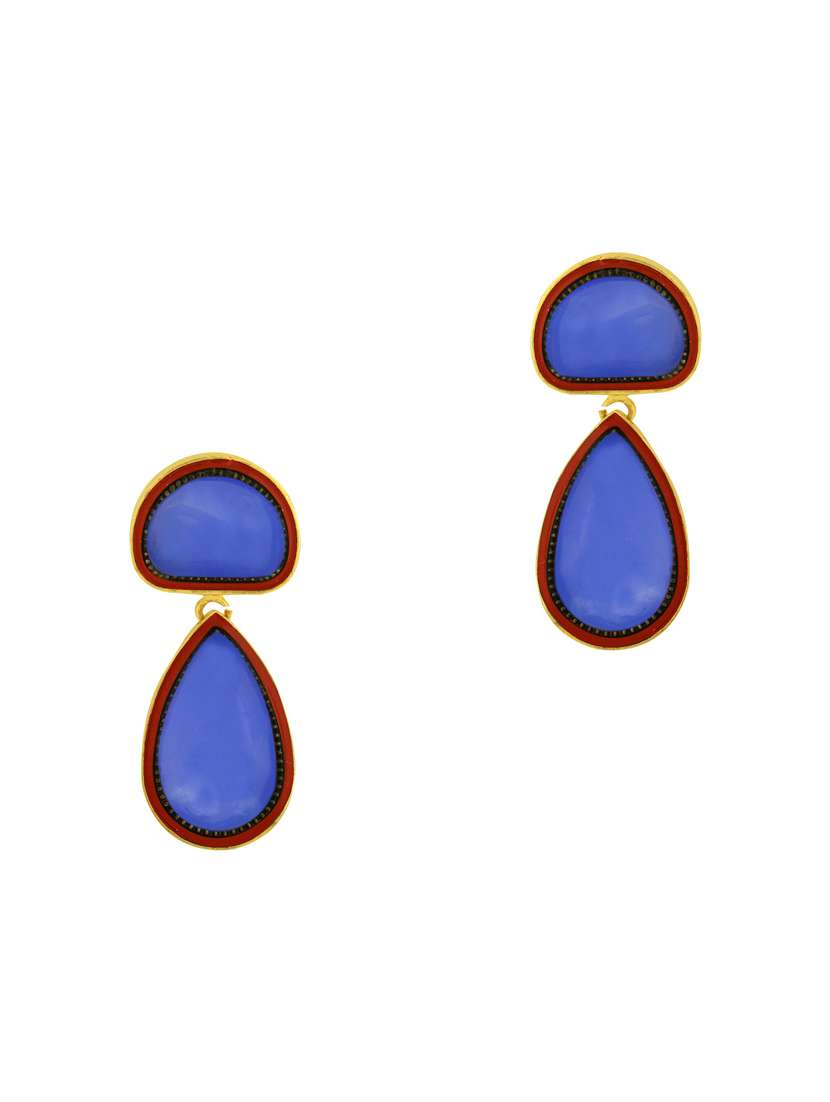 blue brass drop earring - 18567359 -  Standard Image - 1