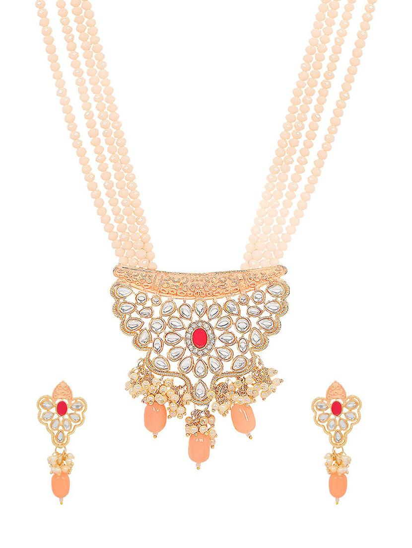 gold plated necklace with earrings  - 18567596 -  Zoom Image - 0