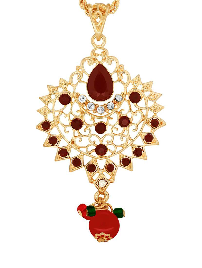 gold plated necklace earing set - 18567618 - Standard Image - 1