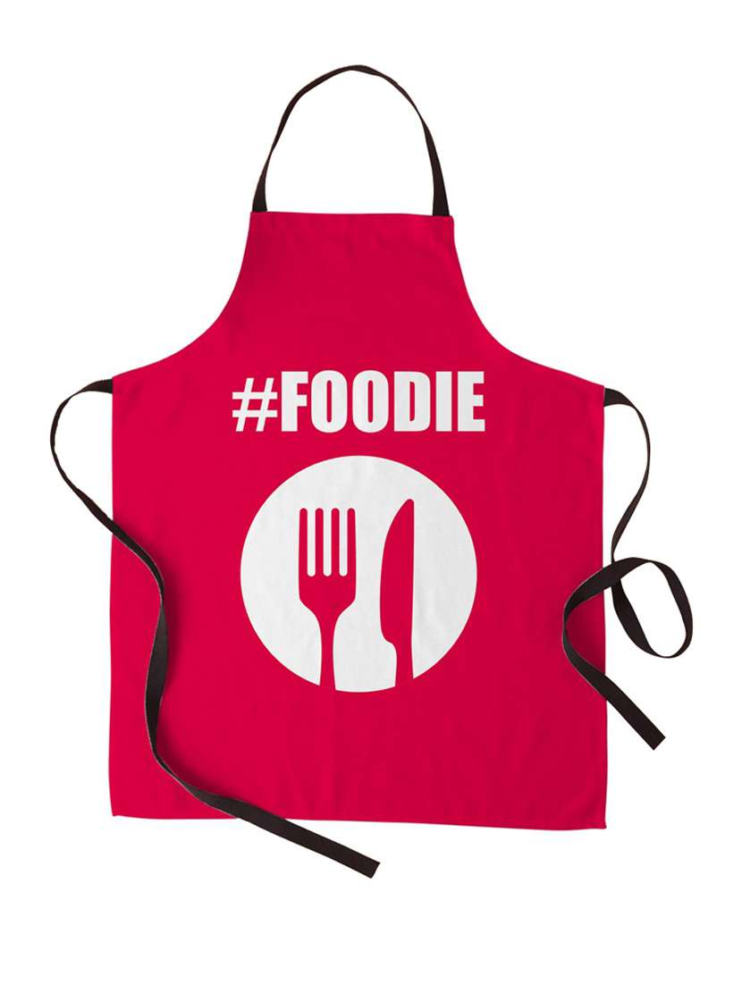 #foodie printed canvas cotton kitchen apron for women/men (55 cms x 81 cms)