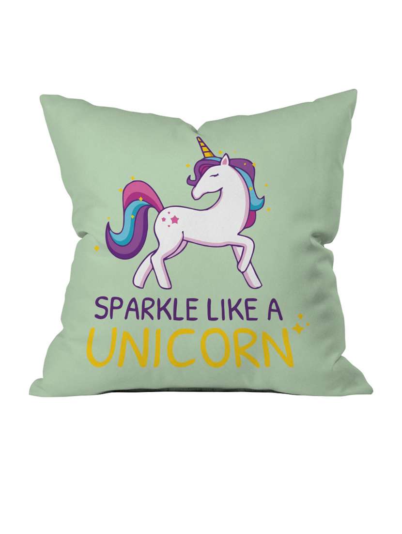 crazy corner green printed cushion ( 12 x 12 inches )