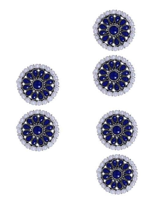 blue silver plated studs earring - 18570350 - Standard Image - 0