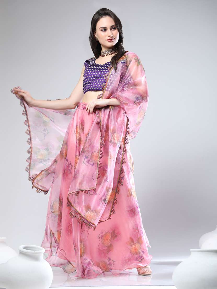 Floral Printed Lehenga Choli With Dupatta