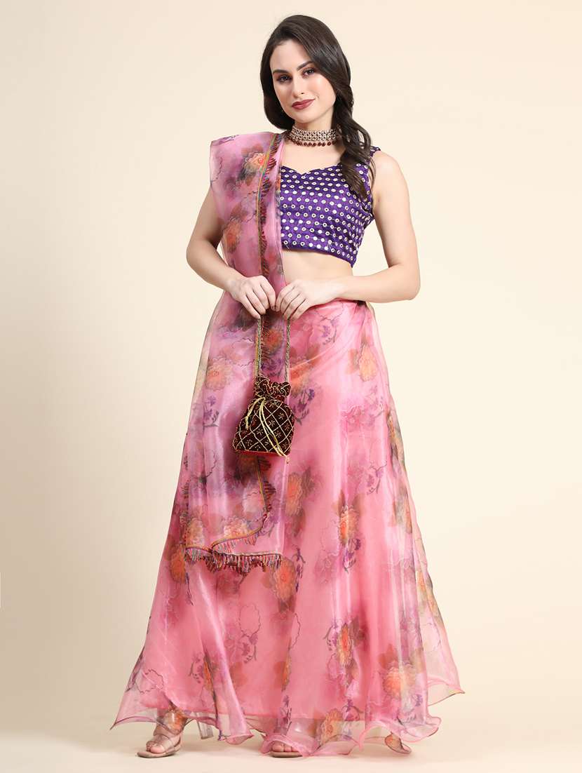Floral Printed Lehenga Choli With Dupatta