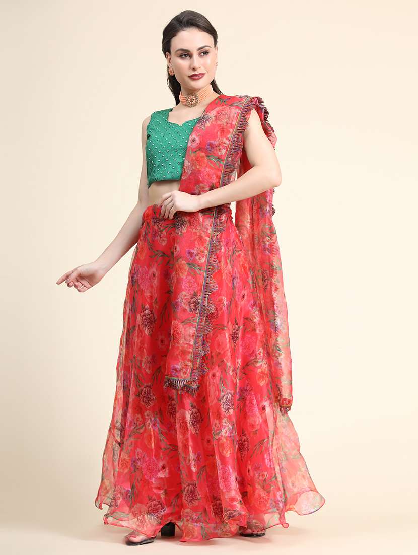 Floral Printed Lehenga Choli With Dupatta