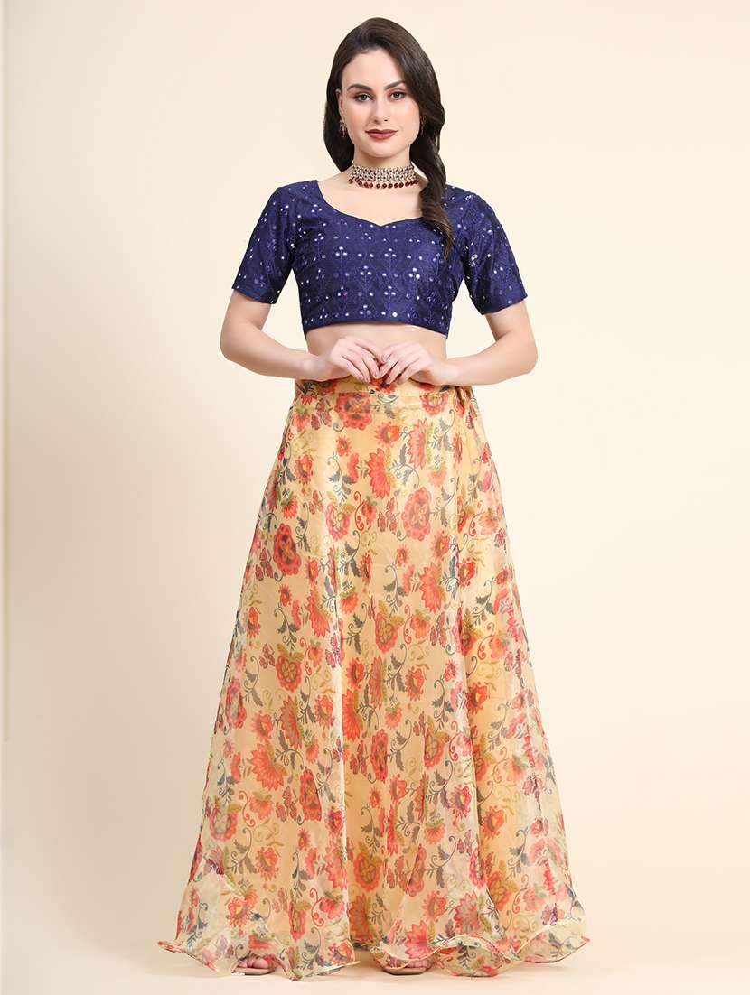 Floral Printed Lehenga Choli With Dupatta