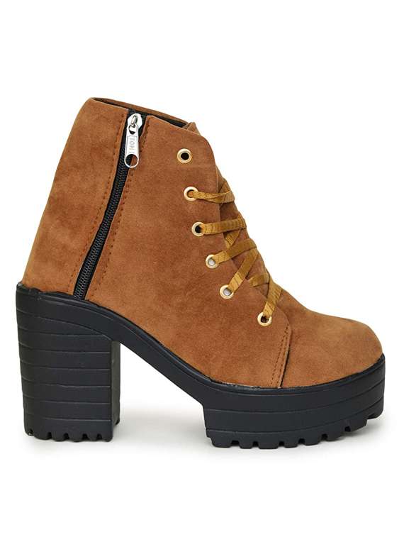 women tan lace up ankle boots - 18570746 - Standard Image - 1
