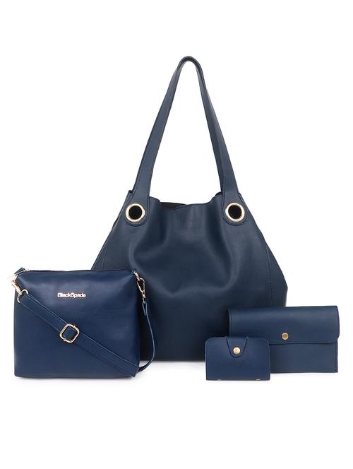 navy blue solid tote bag combo - 18570832 - Standard Image - 0
