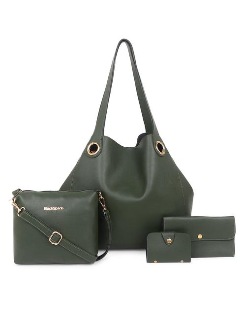 green solid tote bag combo - 18570833 - Standard Image - 0