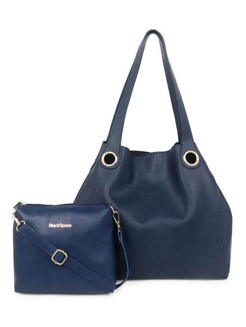 navy blue solid tote bag combo - 18570838 - Standard Image - 0