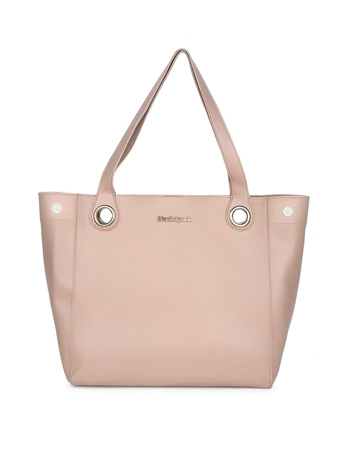 beige solid regular tote