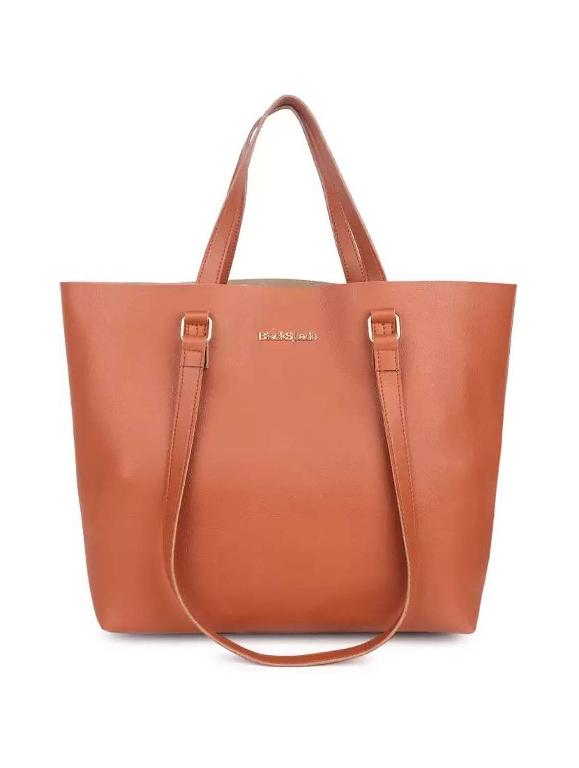 Tan Solid Regular Tote