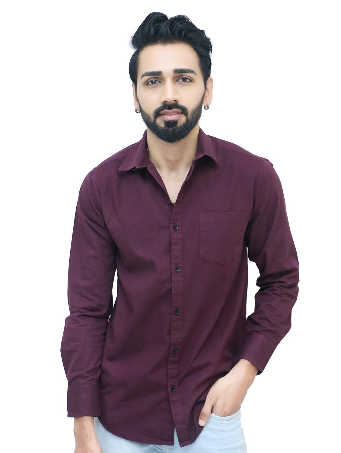 mens solid casual shirt - 18573328 - Zoom Image - 0