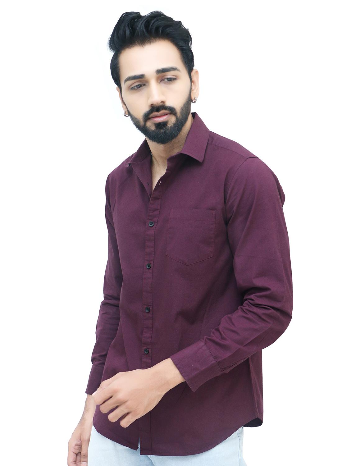 mens solid casual shirt - 18573328 - Standard Image - 1