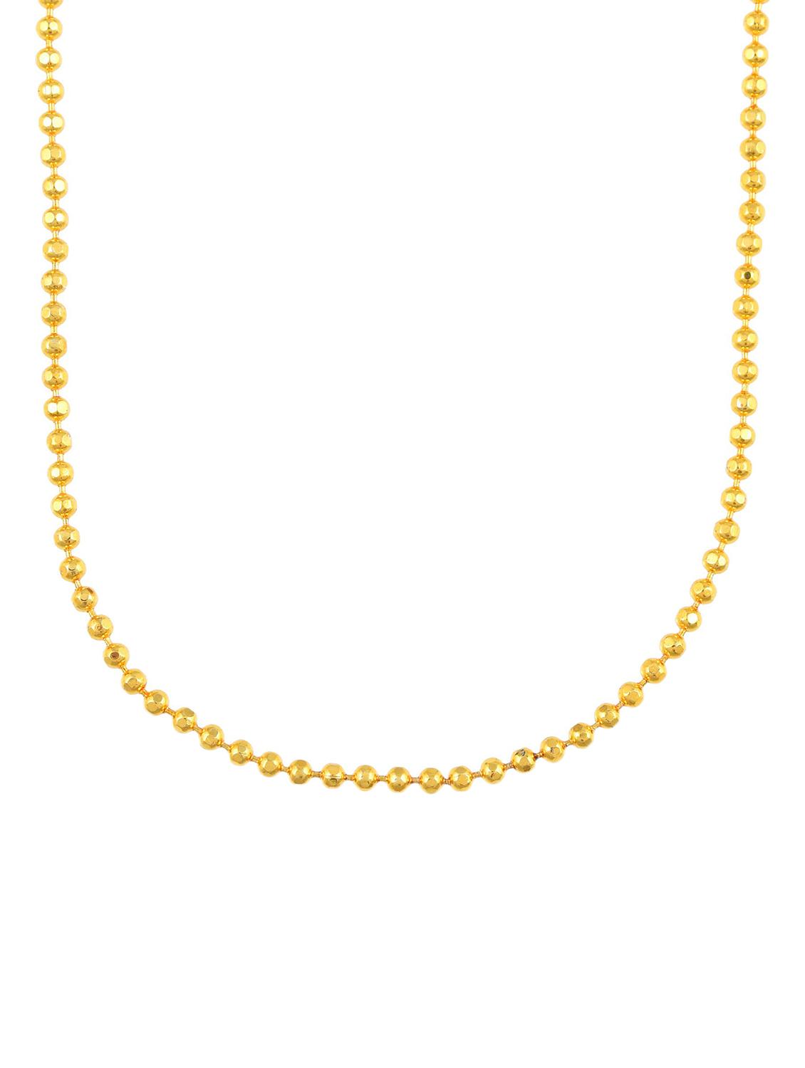 gold brass short necklace - 18573356 - Standard Image - 1
