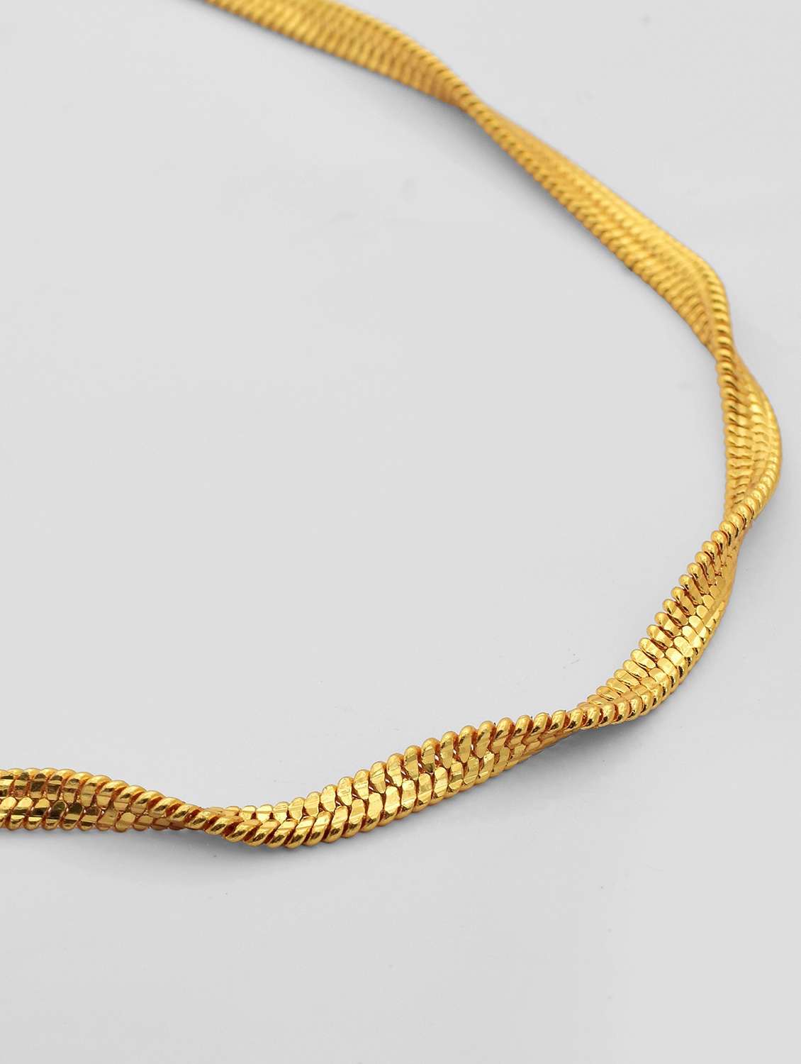 gold brass long necklace - 18573431 -  Standard Image - 1