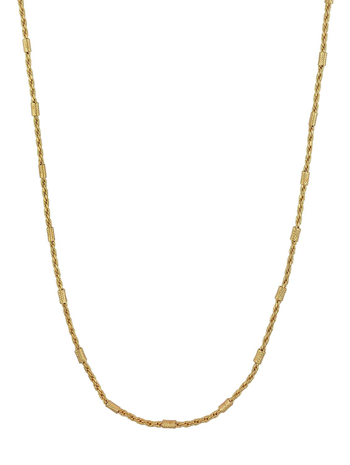 gold brass long necklace - 18573493 -  Standard Image - 1