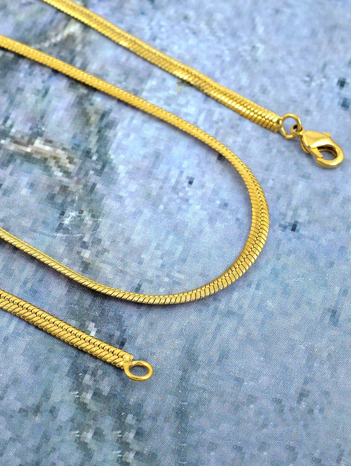 gold brass short necklace - 18573497 - Standard Image - 1