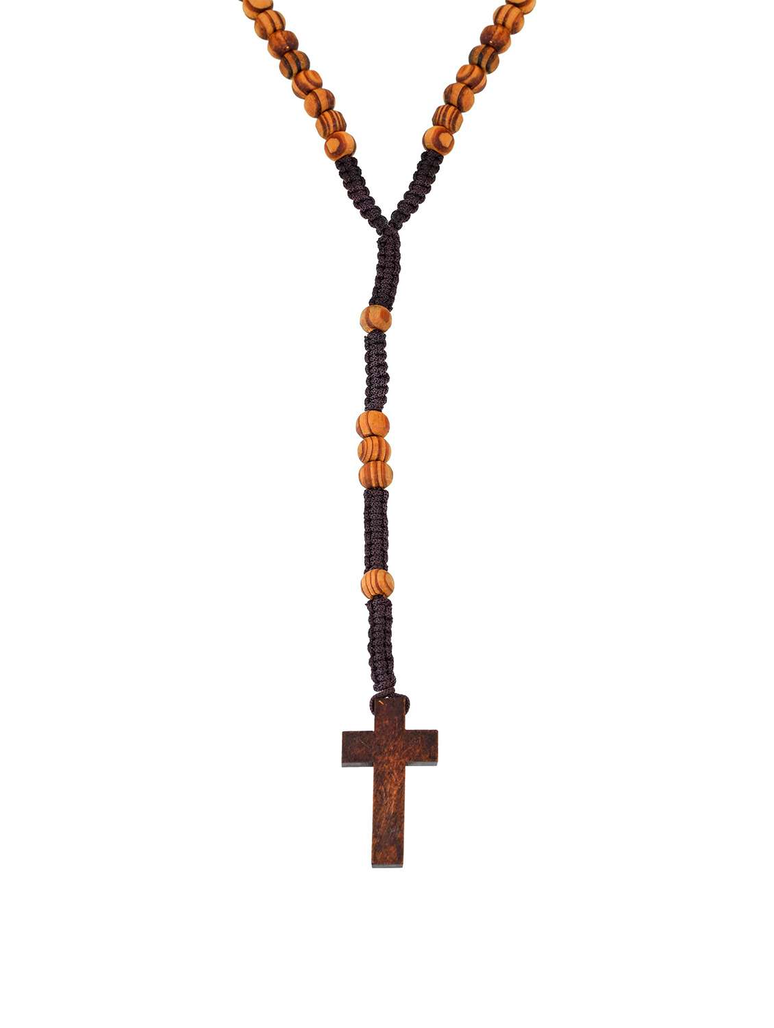 brown wooden long necklace - 18573550 - Standard Image - 1