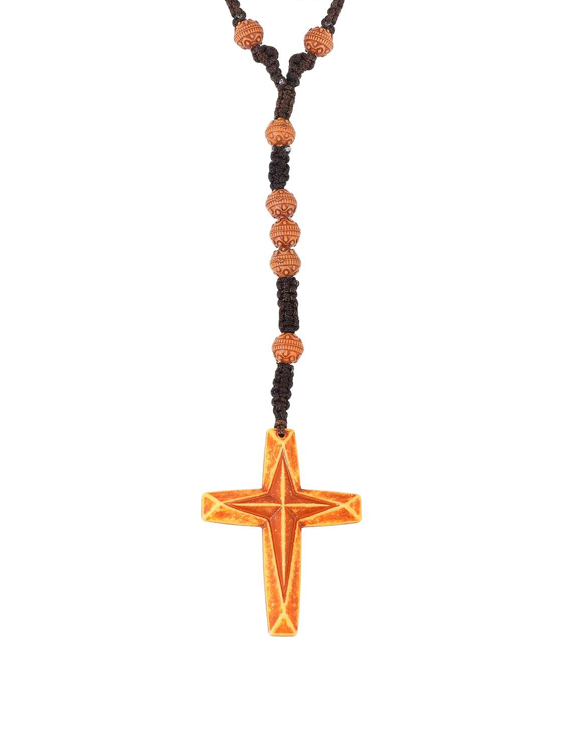 brown wooden long necklace  - 18573555 -  Standard Image - 1