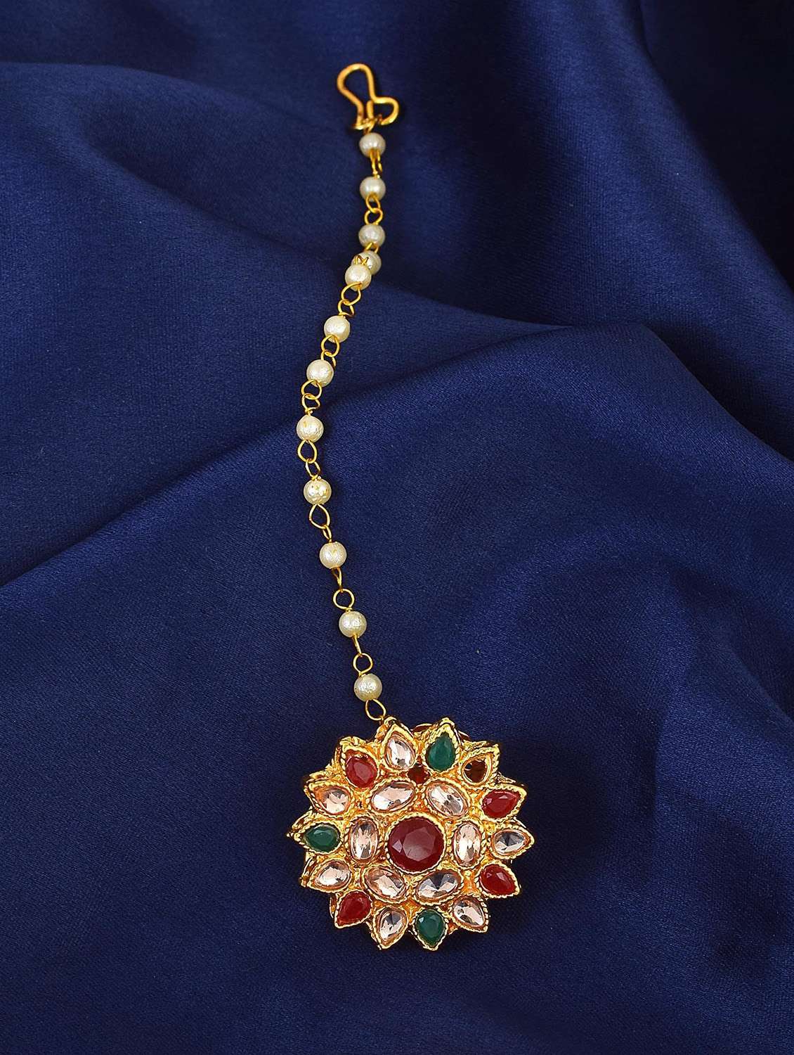 gold brass maang teekas & passa - 18573569 -  Standard Image - 1