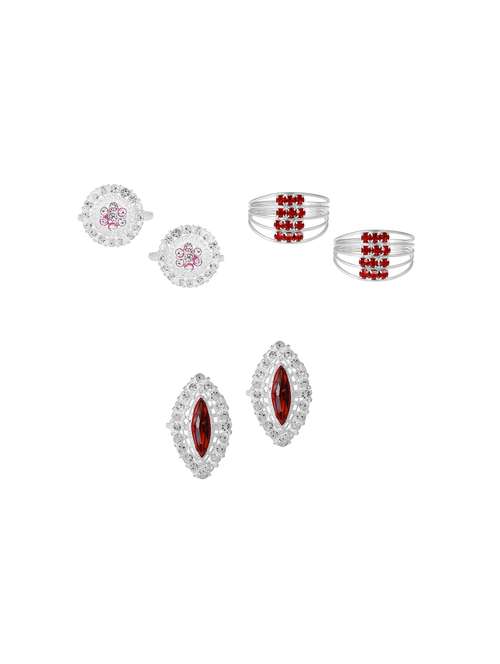 silver plated toe ring set - 18573822 - Standard Image - 0