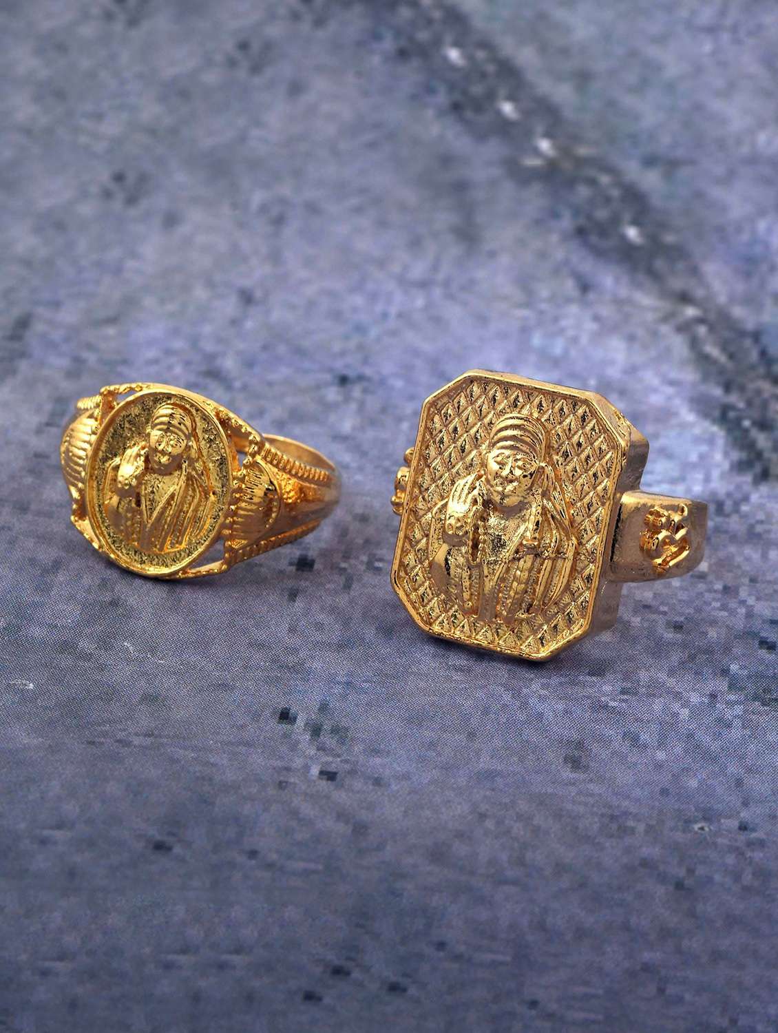 gold plated finger ring set