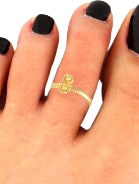 gold plated toe ring - 18573949 -  Standard Image - 1