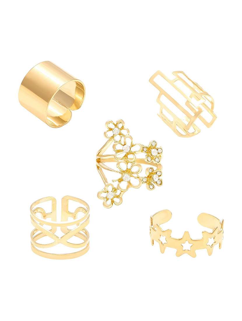 gold plated finger ring set