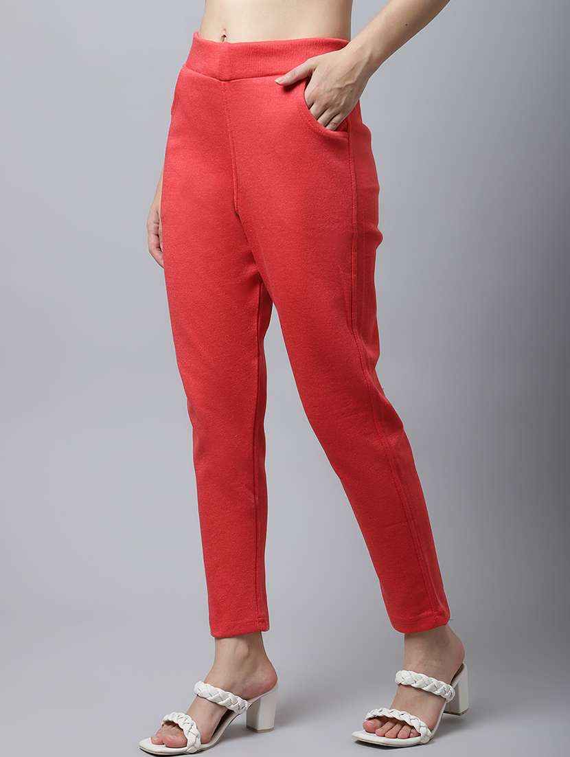 women solid ankle length pants - 18574906 -  Standard Image - 1