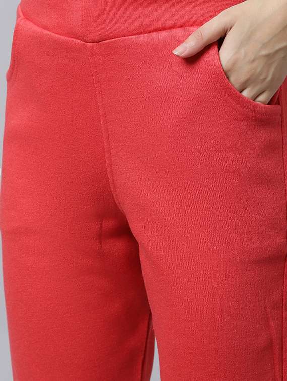 women solid ankle length pants - 18574906 - Standard Image - 4