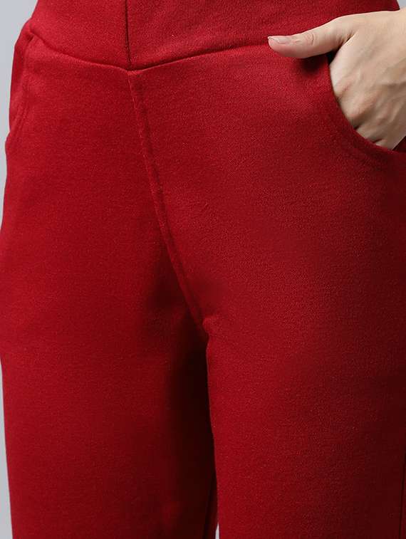 women solid ankle length pants - 18574907 - Standard Image - 4